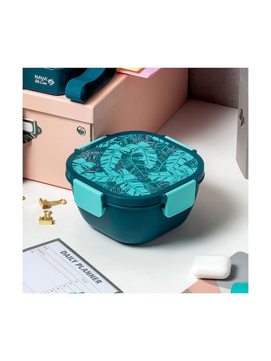 Nava Microwave Plastic Lunch Box Blue 1700ml