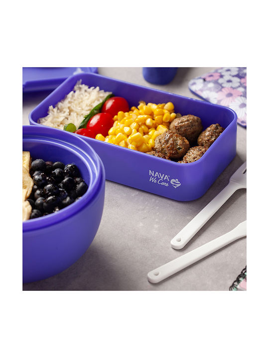 Nava Microwave Plastic Lunch Box Purple 650ml