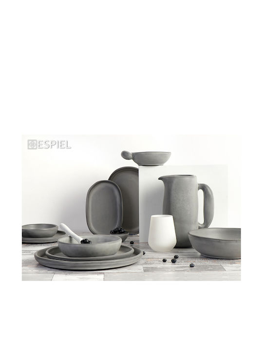Espiel Canyon Teller Untiefe Oval Keramik Gray 21x21cm