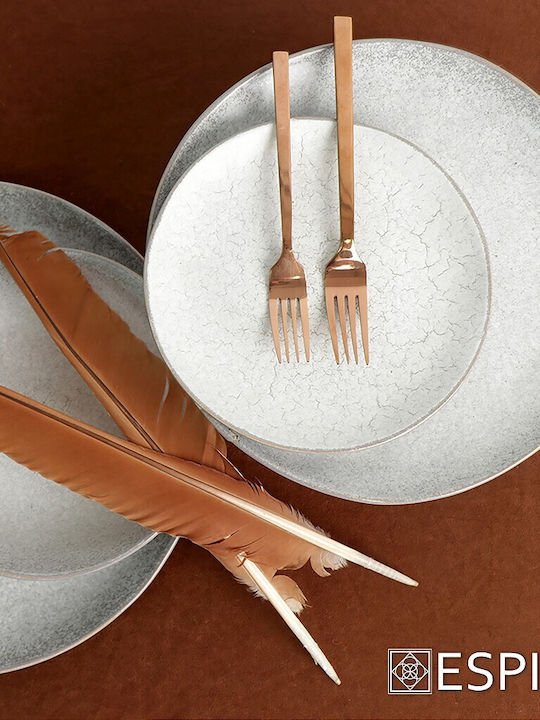 Espiel Etna Teller Suppe Keramik Weiß mit Durchmesser 22cm