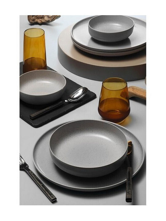 Kutahya Porselen Plate Soup Gray with Diameter 20cm 1pcs