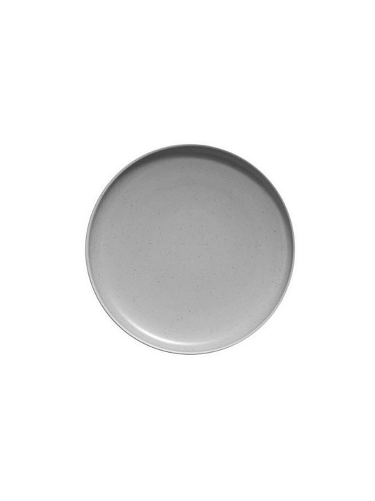 Kutahya Porselen Plate Shallow Gray with Diameter 27cm