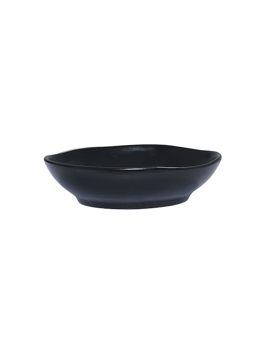 Estia Plate Soup Ceramic Black with Diameter 22cm