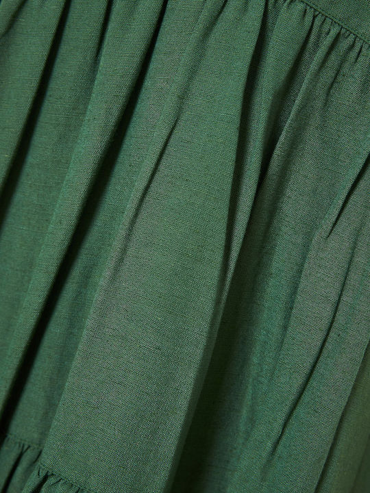 Funky Buddha Mini Hemdkleid Kleid mit Rüschen Grün