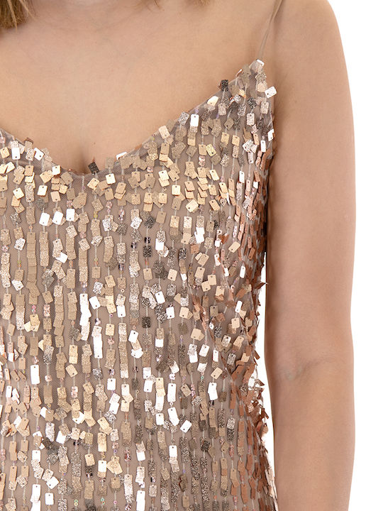 Sommer Mini Abendkleid Bronze