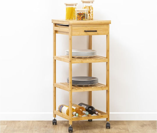 5Five Linha Τρόλεϊ Κουζίνας Ξύλινο 5 Θέσεων Μπεζ 38x37x90cm