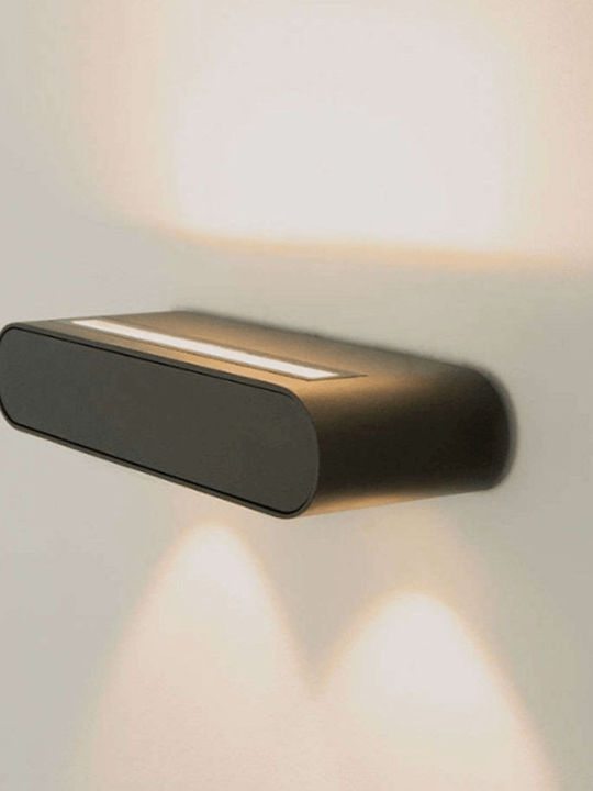 Zambelis Lights Wall-Mounted Outdoor Light LED IP54 10W with Warm White Light Double Beam