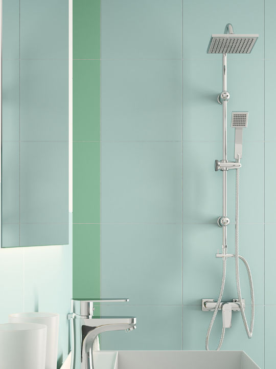 Ferro Squerto Coloană de duș fără Baterie 106cm Argintiu