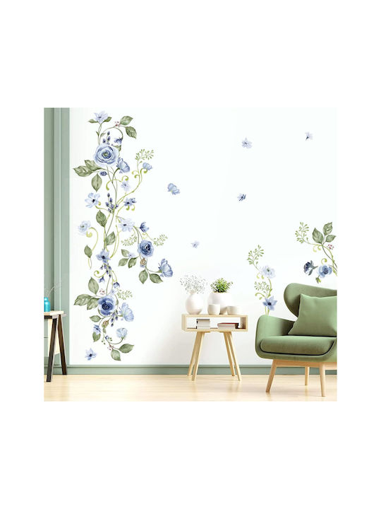 Oem Decalmile Wall Stickers Children's Room Flower Roses Blue Dm0940b