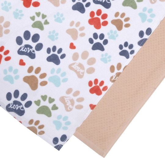 Viopros Tea Towel from 100% Cotton in Beige Color 40x60cm 2pcs