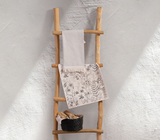 Nef-Nef Homeware Strim Ecru Ποτηρόπανο από 100% Βαμβάκι σε Εκρού Χρώμα 40x60cm