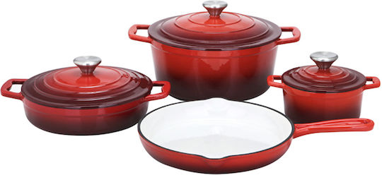 Carl Schmidt Sohn Xanten Set De Vase De Gătit Din Aluminiu Turnat Cu Acoperire Interioară Emailată 4 Piese