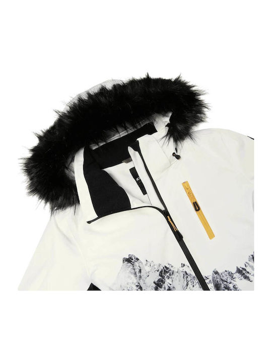 Icepeak 453123585-980 Γυναικείο Μπουφάν για Σκι & Snowboard Λευκό