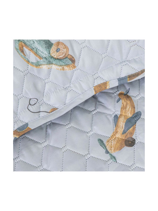 Borea Kids Quilt Set Single with Pillowcase Toys Light Blue 160x220cm