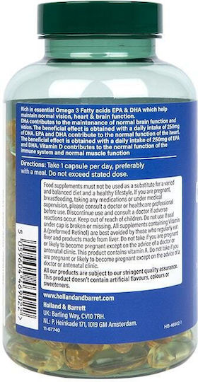 Holland & Barrett High Strength Pure Cod Liver Oil Ulei de ficat de cod 1000mg 120 capace Unflavoured