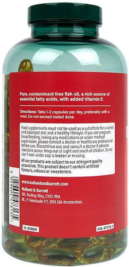 Holland & Barrett High Strength Omega 3 Fish Oil Fischöl 1500mg 240 Mützen