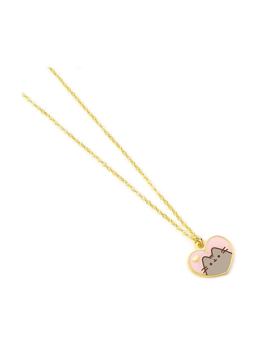 Κολιέ Pusheen Cat Pink Gold Heart Necklace Ptcn0100
