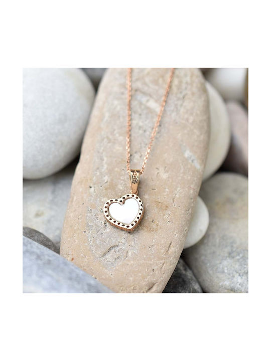 Goldjewels Necklace with design Heart from Rose Gold 14K