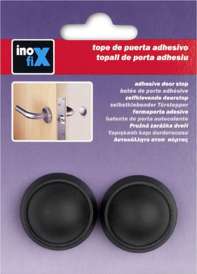 Door Stopper Adhesive Plastic Black 1pcs
