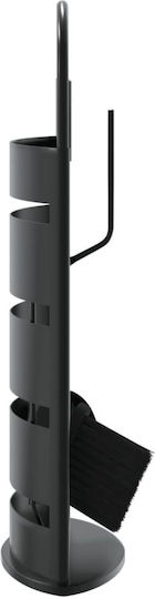 vidaXL Fireplace Tool Set with Stand Holder Black