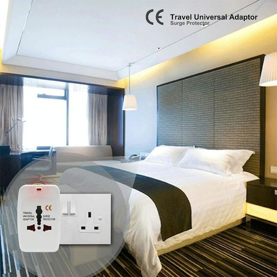 All In 1 EU + AU + UK + US Plug World Universal Travel Socket Adapter White