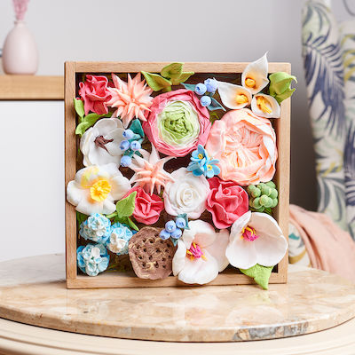 DIY Δημιουργικό Σετ Κατασκευής με Πηλό Wood & Craft Flowers Romance