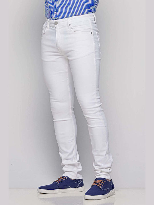 Cutler Men's Jeans Pants Elastic with Slim Fit White