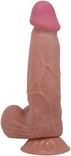 Pretty Love Sliding Skin Series Realistic Dildo Sliding Brown Skin Suction Cup 20.6 Cm
