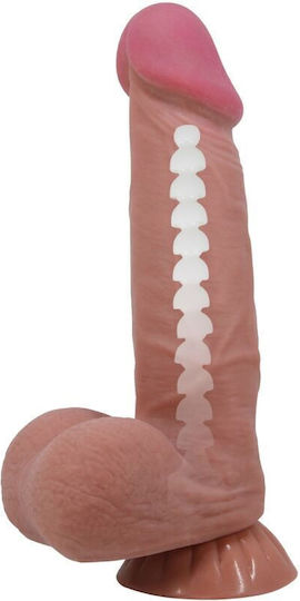 Pretty Love Sliding Skin Series Realistic Dildo Sliding Brown Skin Suction Cup 21.8 Cm