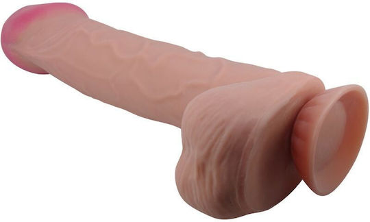 Pretty Love Sliding Skin Series Realistic Dildo Sliding Skin Suction Cup Brown 26 Cm