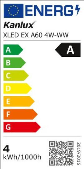 Kanlux LED-Lampe 4W 108mm für Fassung E27 und Form A60 Warmes Weiß 806lm