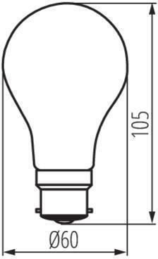 Kanlux Λάμπα LED 4.5W 105mm για Ντουί B22 και Σχήμα A60 Θερμό Λευκό 450lm