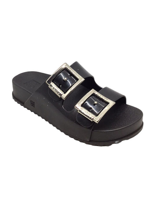 Flache Sandalen für Damen Anatomisch in Schwarz Farbe