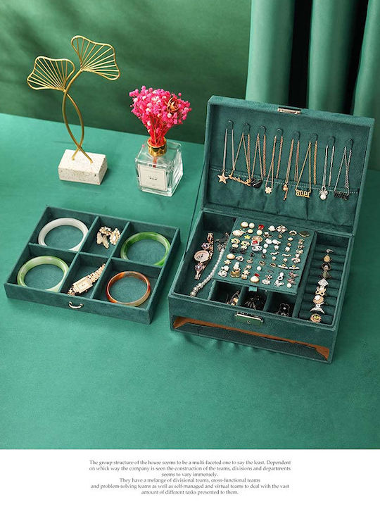 Metallic Green Jewellery Box 23x17x10cm