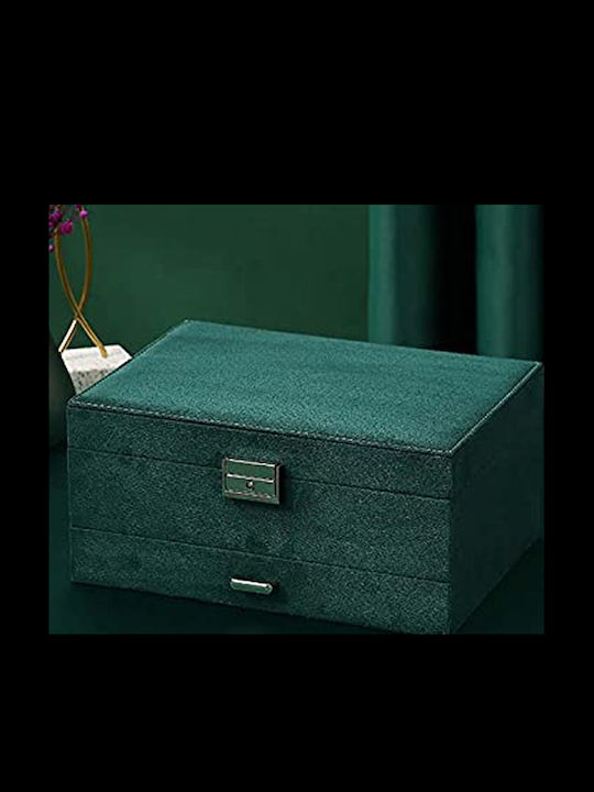 Metallic Green Jewellery Box 23x17x10cm