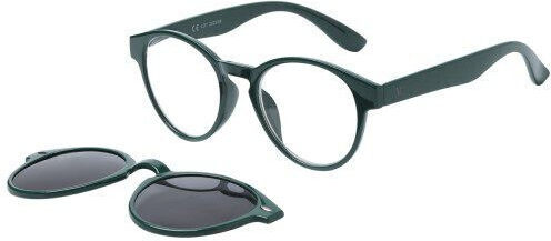 Apel Visual Care 3013 Green Reading Glasses Green Magnetic Clip-On Sunglasses & Case +2.00 1 Piece