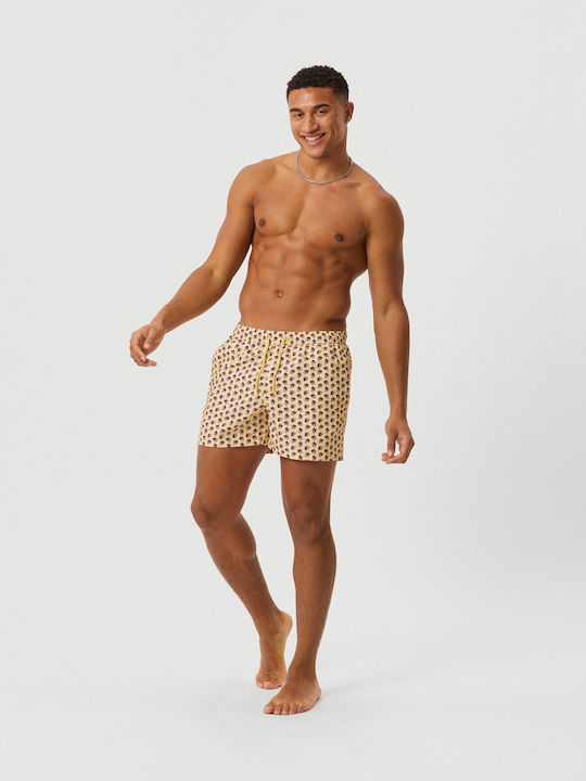 Björn Borg Men's Swimwear Shorts Beige with Patterns