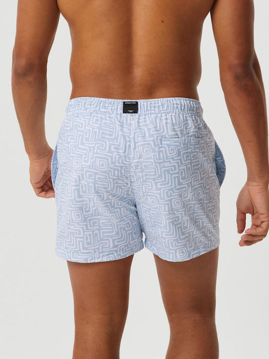 Men's Swimwear Shorts Light Blue with Patterns
