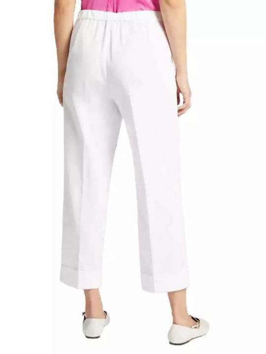 Elena Miro Women's Cotton Trousers Bianco