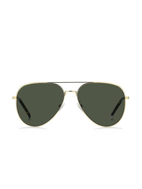 Tommy Hilfiger Men's Sunglasses with Gold Metal Frame and Green Lens TH2111/GS J5G/QT