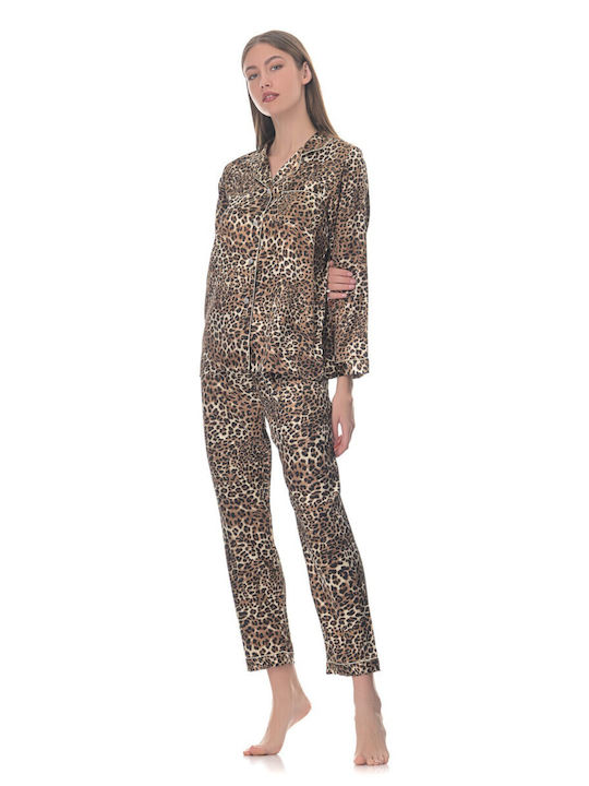 Fuanna Summer Women's Brown Pyjama Set