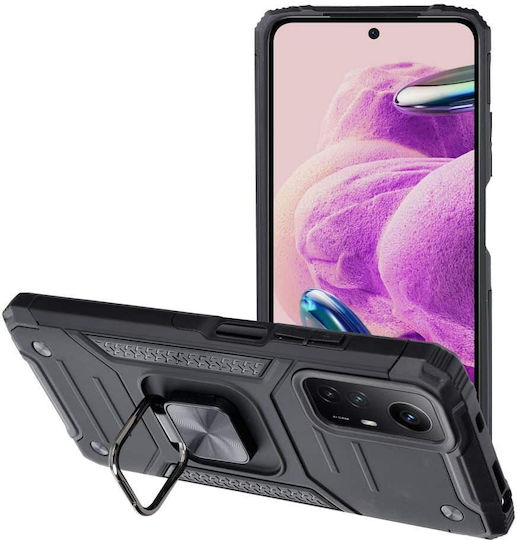 Nitro Back Cover Plastic Magnetic Black (Redmi Note 12S)