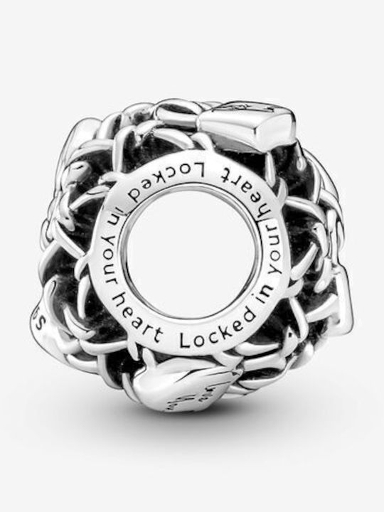 Pandora Openwork Chain Link Padlock Charm in Silver