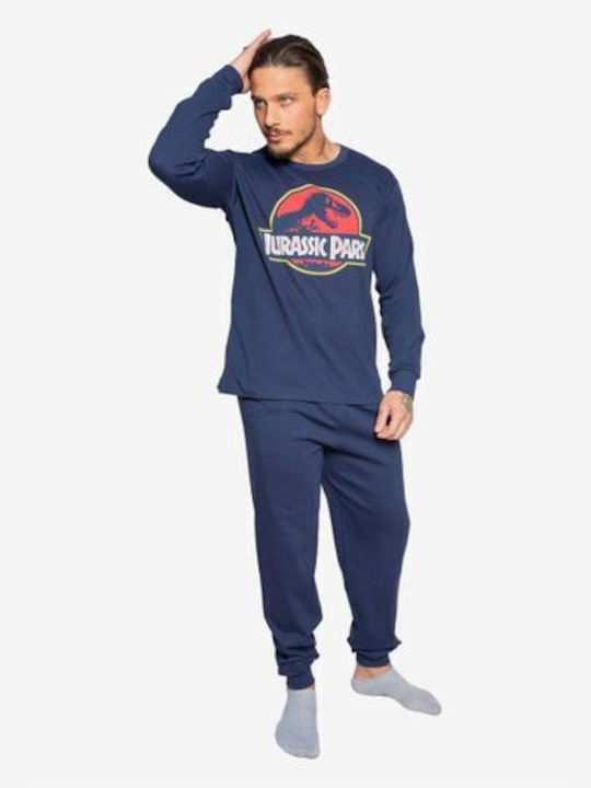 Nina Club Men's Winter Cotton Pajamas Set Blue