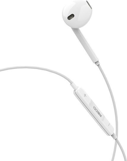 Recci Rep-l07 In-ear Handsfree Ακουστικά με Βύσμα 3.5mm Λευκό
