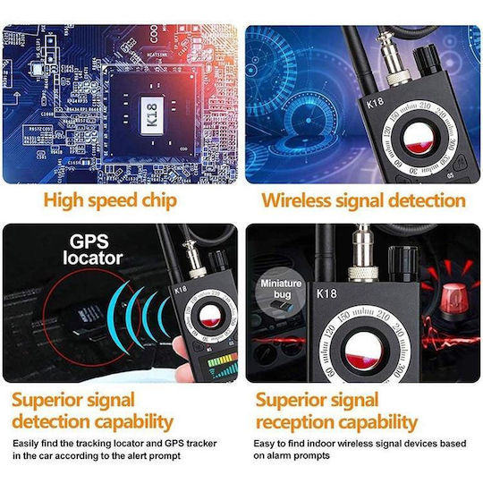 Camera, Bug & GPS Tracker Detector 1-8000MHz