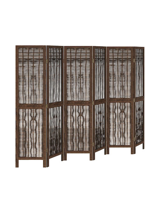 vidaXL Decorative Room Divider Wooden with 6 Panels 210x160cm