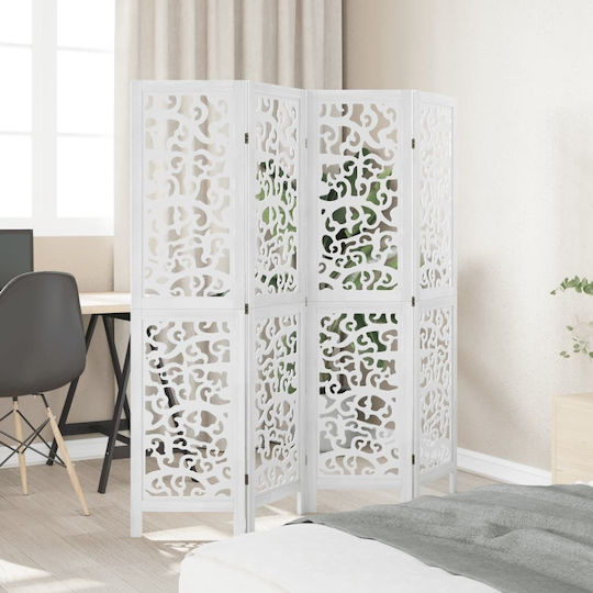 vidaXL Dekorativer Raumteiler Hölzernes mit 4 Paneelen 140x160cm