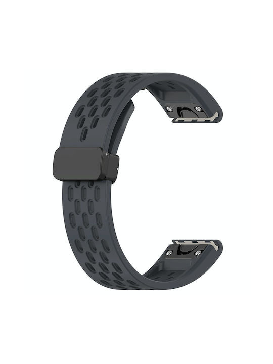 Garmin Fenix 7s Pro 42mm 20mm сгъваема катарама дупка силиконова часовник лента тъмно сив Garmin Fenix 7s Pro 42mm 20mm сгъваема катарама дупка силиконова часовник лента тъмно сив