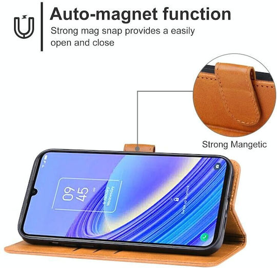Wallet Δερμάτινο Καφέ (TCL 50 SE)